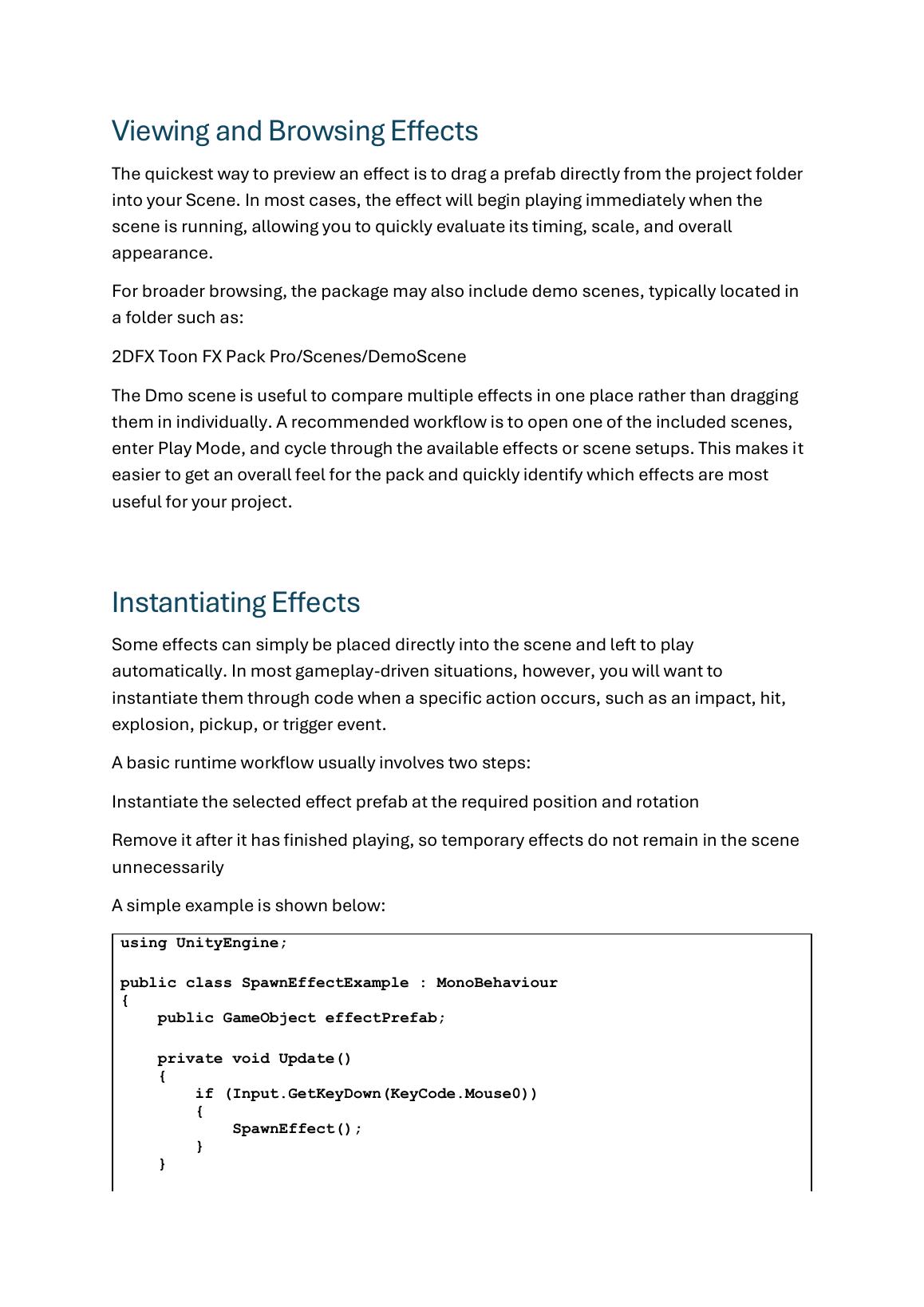 2DFX Toon FX Pack documentation page 4